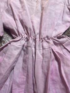 Beautiful Pink Kurti with Pleated Skirt