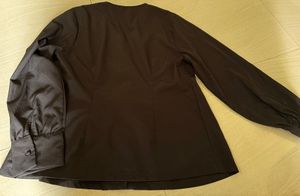 Chic Black Button-Up Peplum Top
