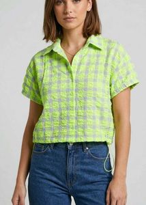 Neon Plaid Textured Shirt