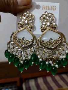Elegant Emerald Green Dangle Earrings