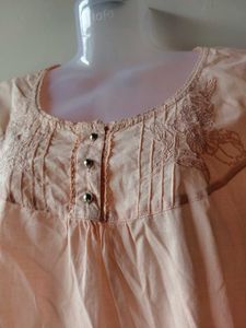 Peach Ruffled Tunic Top