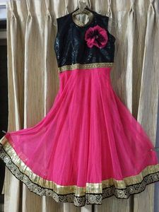 Stunning Pink & Black Embellished Gown
