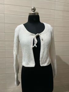 HOLLISTER Cozy White Fuzzy Cardigan