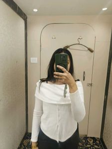 White Off-Shoulder Ribbed Top