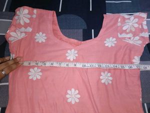 Charming Pink Kurta Set with Floral Print