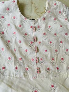 Elegant White Embroidered Gown