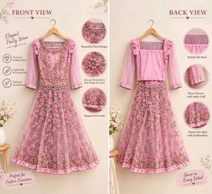 Elegant Pink Embroidered Lehenga Set
