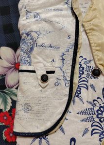 Unique Map Print Waistcoat