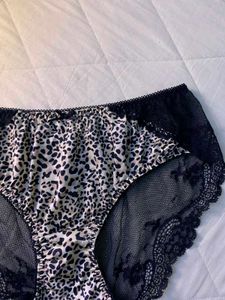 Leopard Print Lace Trim Briefs