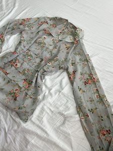 Vintage Floral Ruffle Blouse