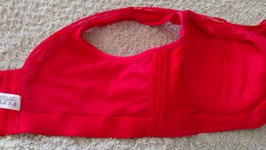 Red Lace Bra with Jewel Detail