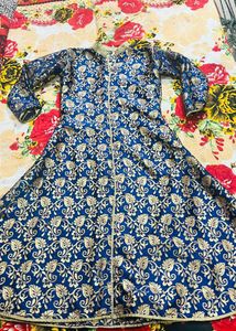 Elegant Blue Brocade Kurta Set
