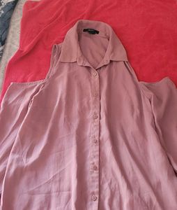 Stylish Cold Shoulder Button-Up Shirt