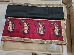 Elegant Black and Red Paisley Saree