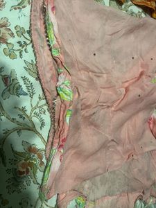 Girls Pink Floral Kurta Set