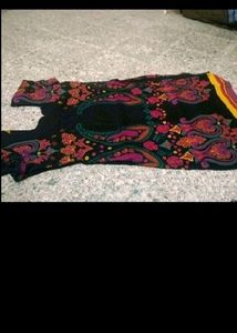 Beautiful Digital Printed Black Kurti