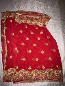 Elegant Red Embroidered dress material