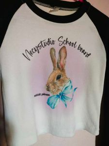 Cute Bunny Graphic Long Sleeve Top