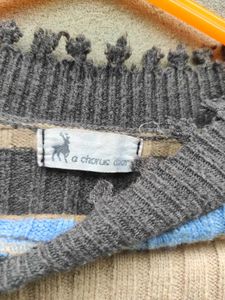 Striped Ribbed Knit Sweater