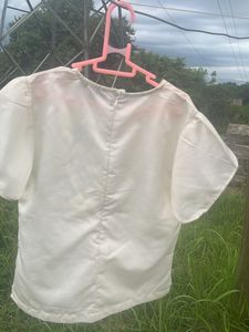 White Floral Print Blouse