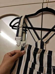 Striped Denim dungaree