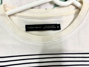 ZARA MAN Striped Long Sleeve Sweater