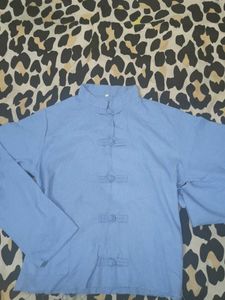 Light Blue Mandarin Collar shirt