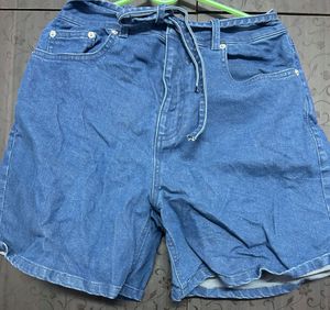 Denim Drawstring Shorts
