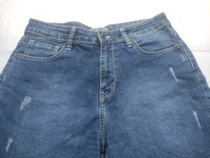 Blue Denim Ripped Shorts