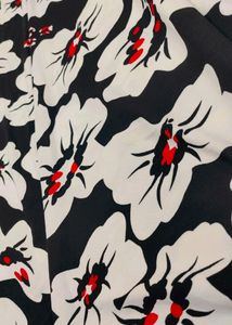 Floral Black And White Long Skirt