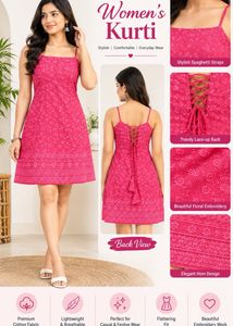 Women's Pink padded Embroidered Kurti