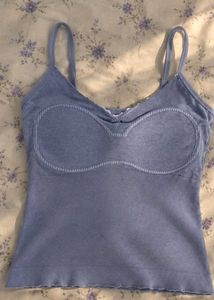 ⊹♡ Cute Ribbed Lace-Trim Cami Top ✨️🎀