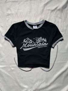 Black Mountain Graphic Crop Top