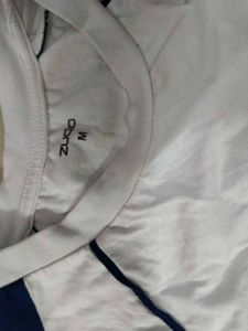 White Graphic T-Shirt with Lace Accents