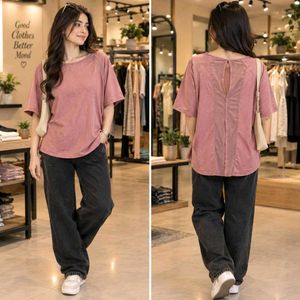 🇳🇿🎀💫Stylish Rose Pink Oversized T-Shirt