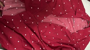 Red Polka Dot Open Front Jacket