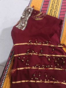 Maroon Embroidered Blouse