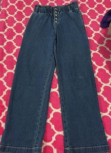 Stylish Blue Denim Wide Leg Pants