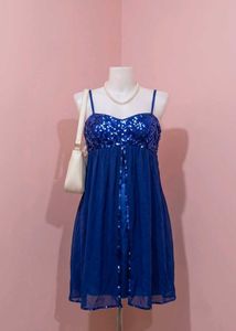 Sparkly Blue A-Line Dress