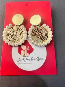 Elegant Gold Pearl Earrings