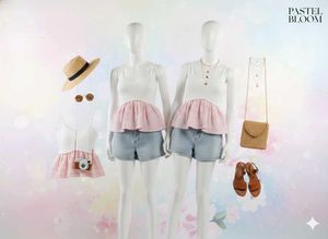 Cute Pink &amp; White Crop Top