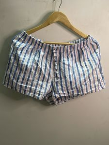 Blue & White Striped Shorts