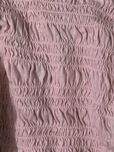 Cute Pink Smocked Crop Top