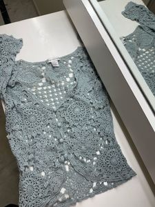 Crocheted Button-Up Cardigan