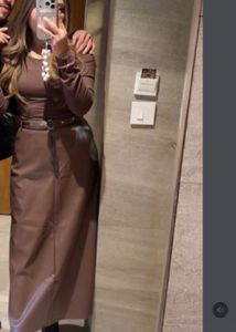 Chic Faux Leather Midi Dress
