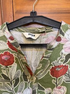 Green Floral Print Kurta