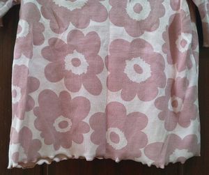 Pink Floral Print Casual Top
