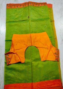 Classy Green Saree With Light Work