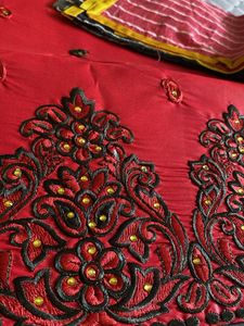 Red &amp; Black Dress Material