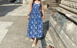 Blue Floral Maxi Dress